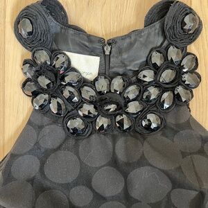 Black Donna Morgan Lined Dress with Beaded Detail around Neck, Size 2